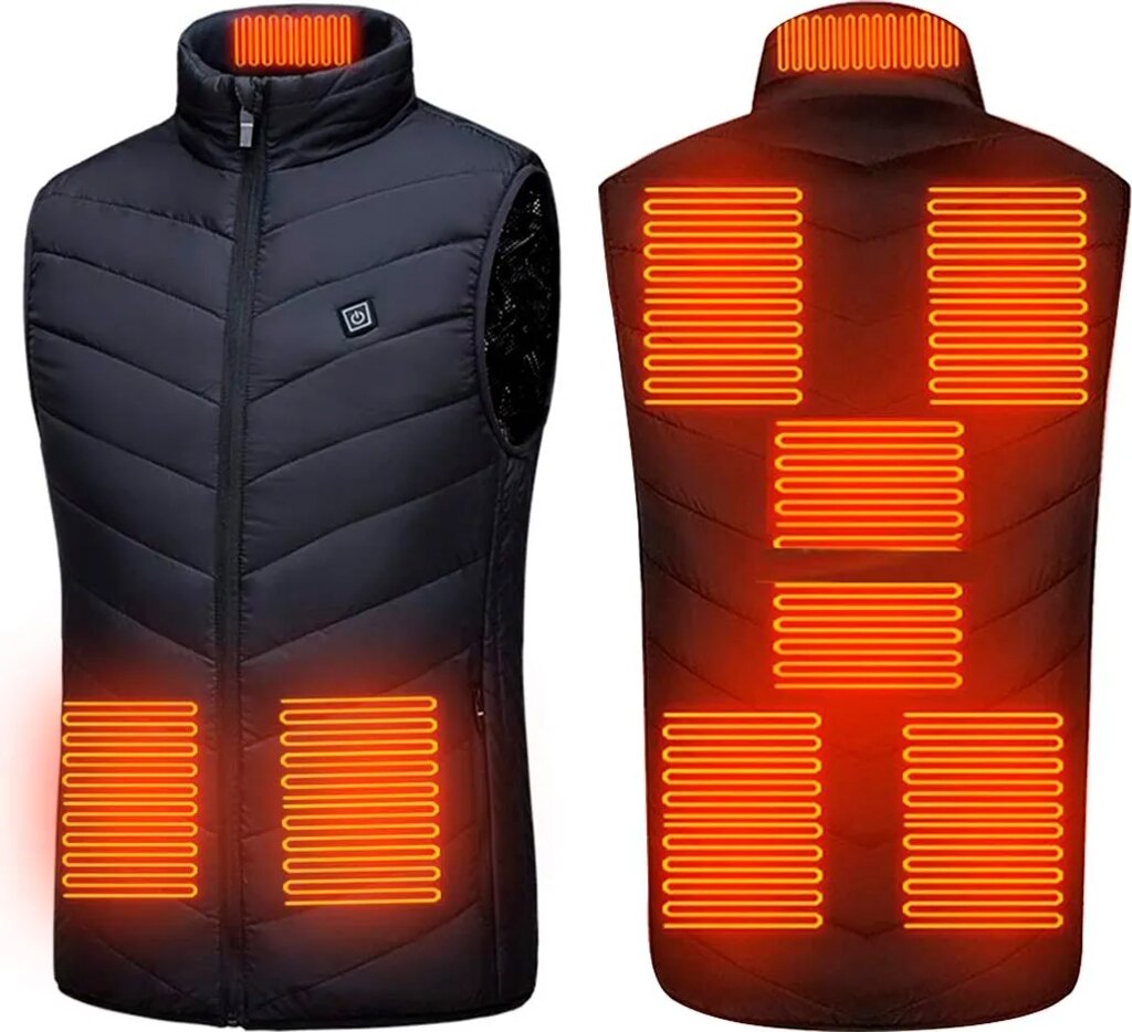 Чоловічий жилет з підігрівом HeatFashion Electric Heating Vest (Чорний) М, L, XL, XXL, 3XL, 4XL. від компанії shop-shap - фото 1