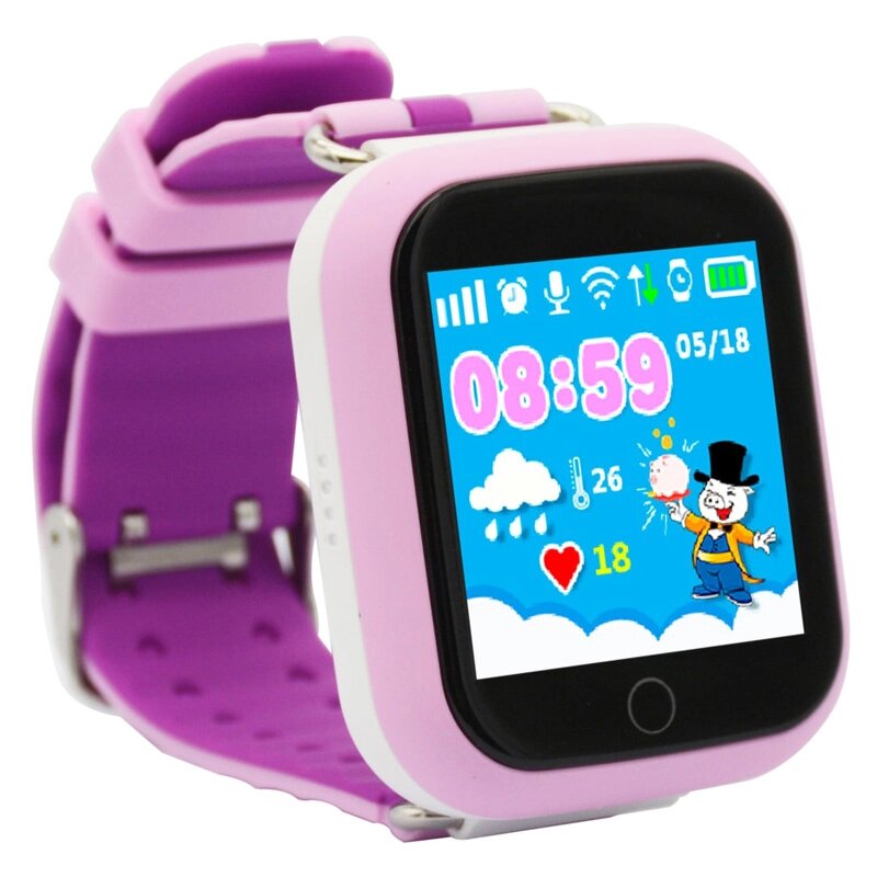 Дитячий розумний годинник Smart Baby Watch q100 gw200s рожеві від компанії shop-shap - фото 1