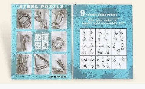 Головоломки Steel Puzzle-Набір з 9 головоломок від компанії shop-shap - фото 1