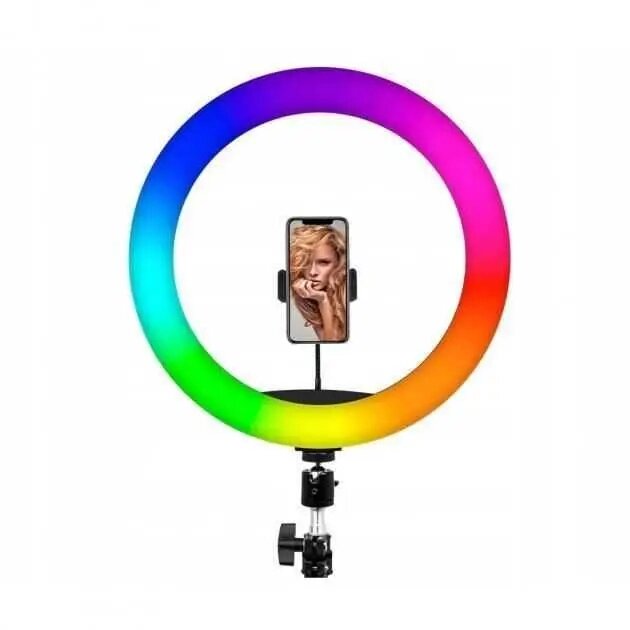 Кільцева кольорова селфі MJJ-26 USB LED RGB з тримачем від компанії shop-shap - фото 1