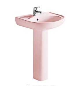Комплект раковини + ніжка RAK Ceramics Cynthia Wash Basin (57 см) Рожевий