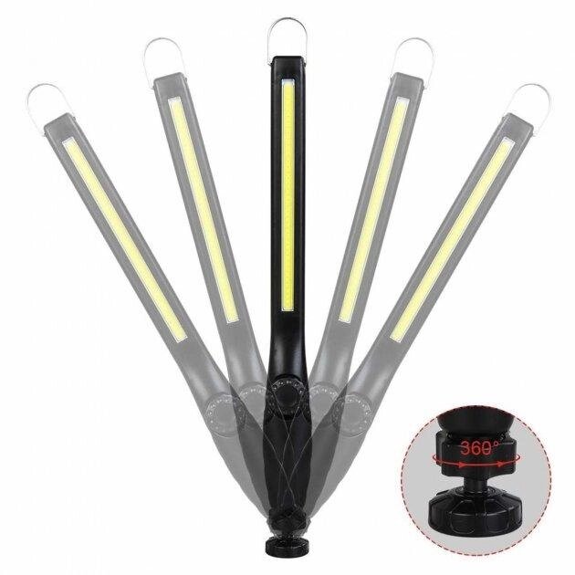 Ліхтар акумуляторний JW821 (LED COB) з регулюванням яскравості + магніт (Black) від компанії shop-shap - фото 1