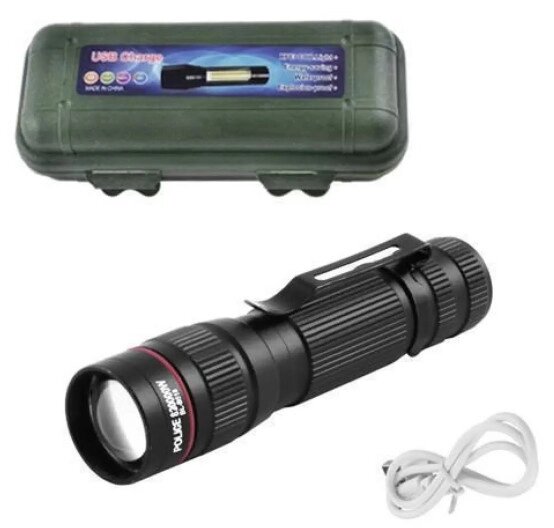 Ліхтар Police B518-XPE + ЗУ micro + USB + zoom + затискач від компанії shop-shap - фото 1