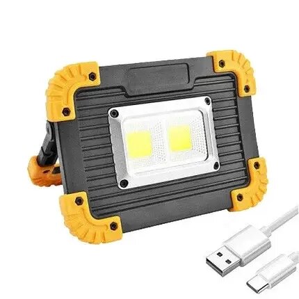 Ліхтар прожектор L812 (20W-2COB-LM) + power bank + microUSB + 2x18650 (3xAA) 4 режими від компанії shop-shap - фото 1