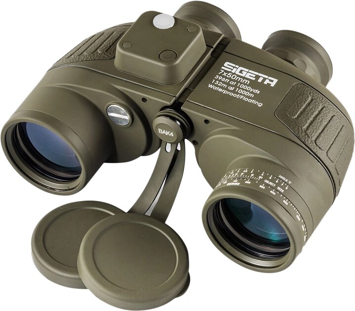 Морський бінокль Sigeta Admiral 7x50 Military floating compass reticle (Зелений) від компанії shop-shap - фото 1