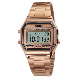 Чоловічий наручний годинник Skmei 1123 Popular (Розовое золото)