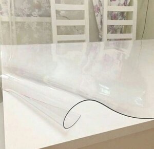 М'яке скло Прозора силіконова скатертина на стіл Soft Glass Захист для меблів 1.0х1.0 м (Товщина 2мм)