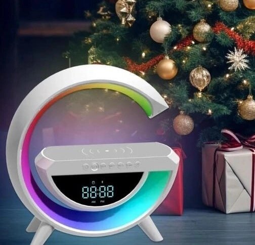 Настільна смарт лампа КP-3431 RGB нічник з колонкою Bluetooth та бездротовою зарядкою від компанії shop-shap - фото 1