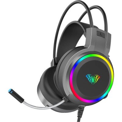 Навушники Aula S608 Wired Gaming Headset 3.5mm*2 + USB Black (6948391235509) від компанії shop-shap - фото 1