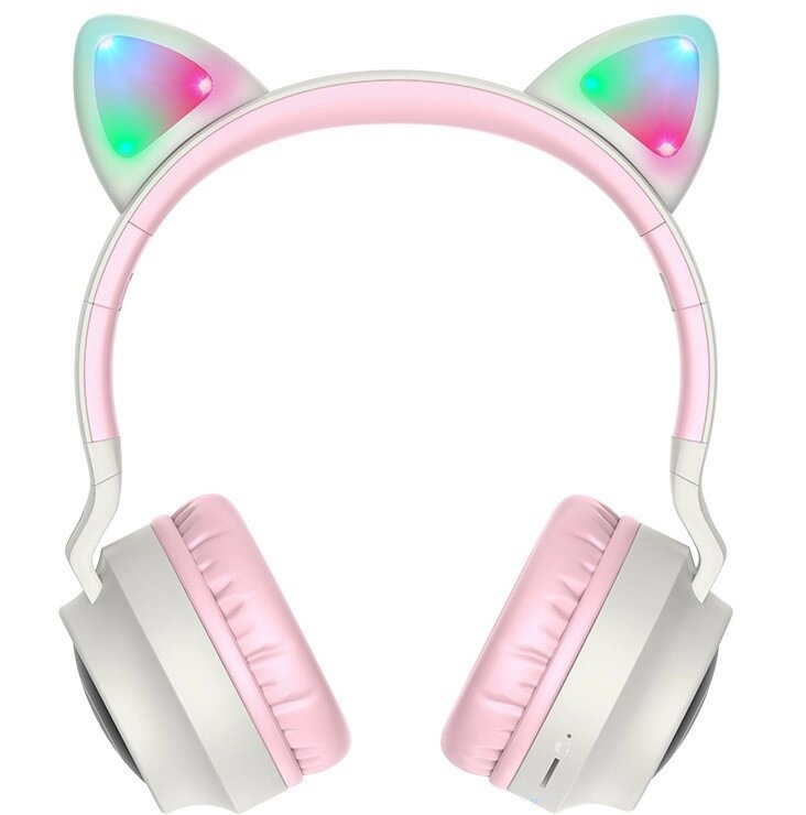 Навушники Bluetooth HOCO Cheerful Cat ear W27, сірі від компанії shop-shap - фото 1