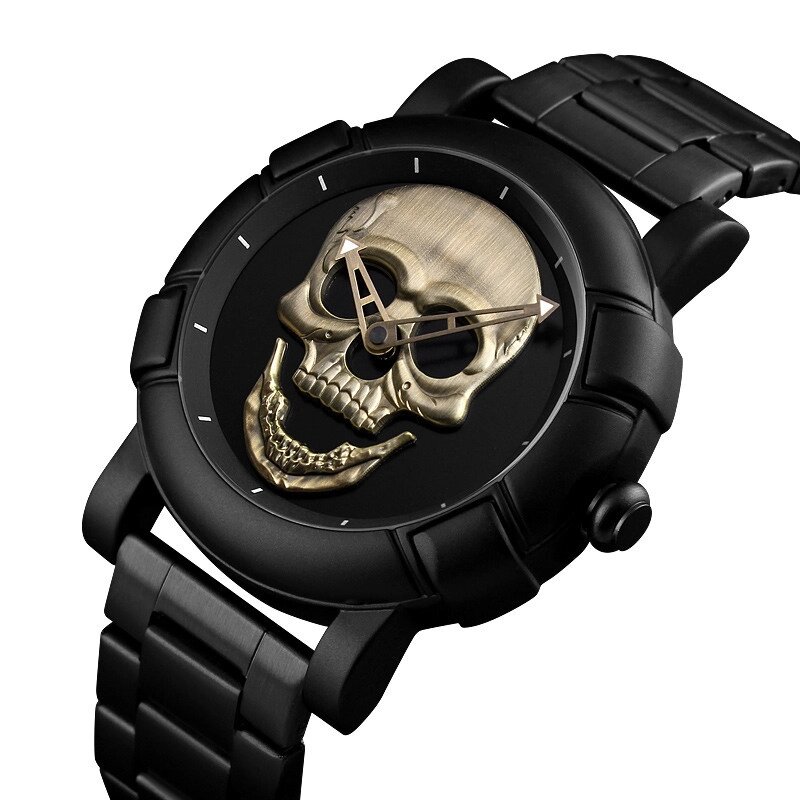 Оригінальний годинник Skmei Skull 9178 Black-Bronze від компанії shop-shap - фото 1