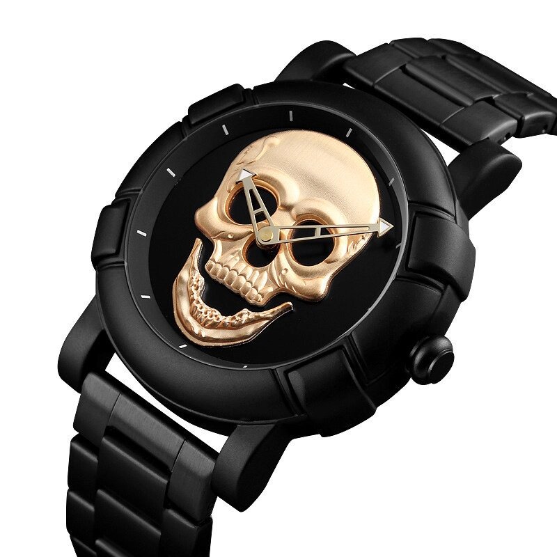 Оригінальний годинник Skmei Skull 9178 Black Gold від компанії shop-shap - фото 1