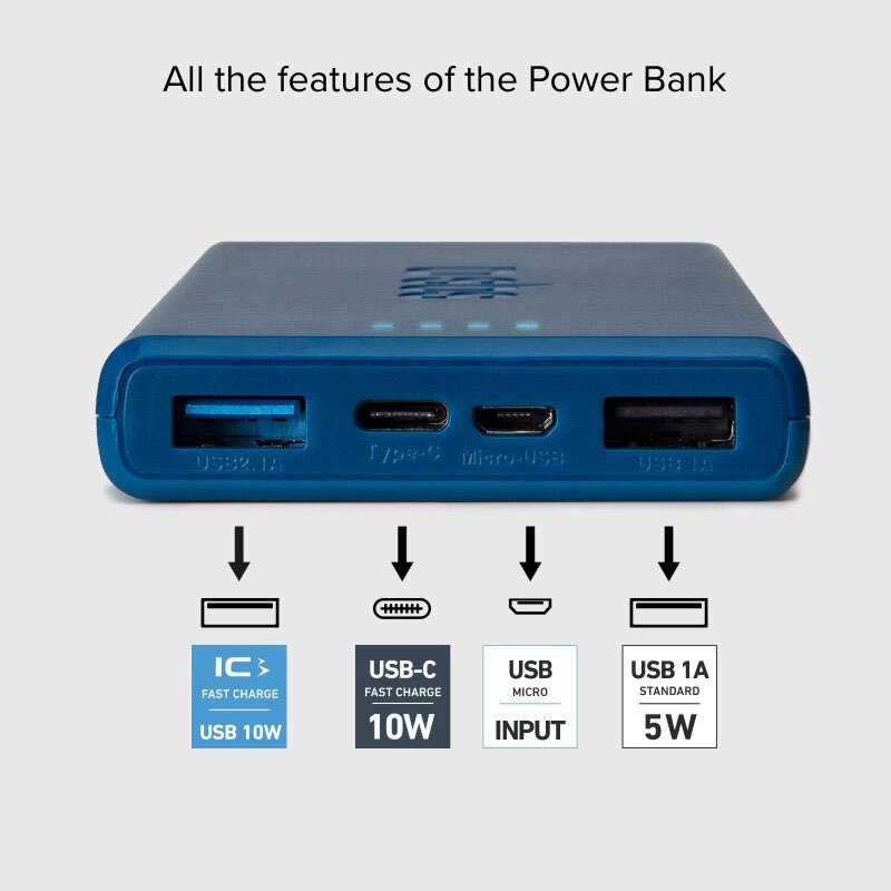 Павербанк (Зовнішній акумулятор) SBS TTBB10000FASTK 10000Mah. KY-496 Колір: синій від компанії shop-shap - фото 1