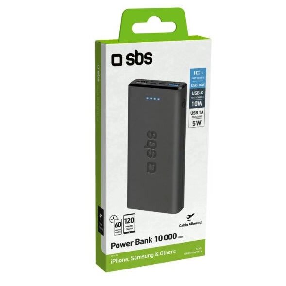 Павербанк (Зовнішній акумулятор) SBS TTBB10000FASTK 10000Mah. OE-435 Колір: чорний від компанії shop-shap - фото 1