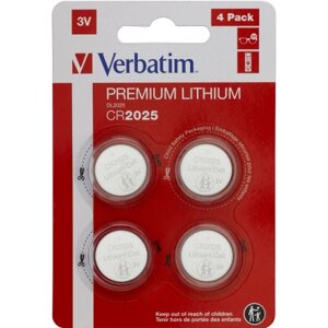 Батарейка Verbatim CR 2025 Lithium 3V * 4 (49532) в Київській області от компании shop-shap