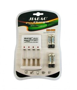 Зарядний пристрій Jiabao JB-212 з акумуляторами 4AAA 2500mAh в Київській області от компании shop-shap