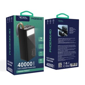 Power Bank Ridea RP-D40L Phoenix40 10W digital display + lamp 40000 mAh в Київській області от компании shop-shap