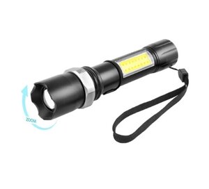 Ручний ліхтар BL-9626 (XPE+COB) zoom + microUSB + 3 режими