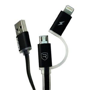 Combo 2-in-1 кабель Lightning/micro USB, 1м black Aurora Combo Remax 300701 в Київській області от компании shop-shap