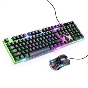 Ігрова клавіатура та миша Hoco GM11 з кольоровим підсвічуванням (Black)