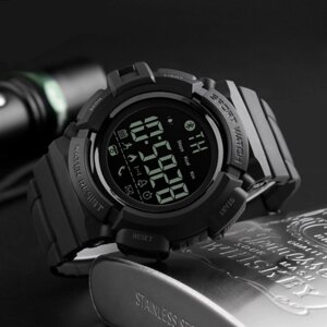 Спортивний смарт годинник Skmei 1245 Крокомір Bluetooth Чорні