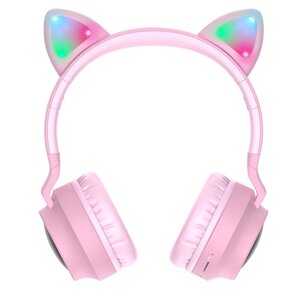 Навушники Bluetooth HOCO Cheerful Cat ear W27, рожеві в Київській області от компании shop-shap