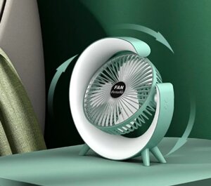 Вентилятор електричний USB 3-швидкісний з кольоровим підсвічуванням 180°. безшумний