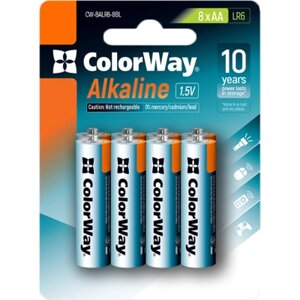 Батарейка ColorWay AA LR6 Alkaline Power ( лужні ) * 8 blister (CW-BALR06-8BL) в Київській області от компании shop-shap