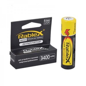 Акумулятор 18650 Rablex 3400 mAh 3.7 V (Li-ion) Black/yellow