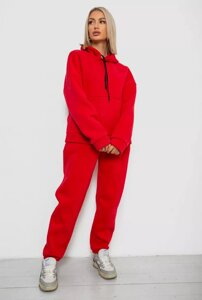 Спортивний жіночий костюм на флісі, колір червоний, 238R5726
