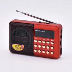 Радіоприймач з FM USB MicroSD JOC H011BT-L радіо на акумуляторі Червоний до 10годин