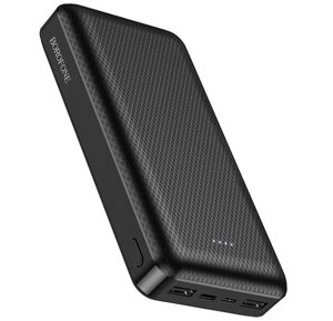 УМБ портативний зарядний Power Bank BOROFONE Minimalist BJ3A 20000 mAh 2USB, Type-C, 2A, чорне