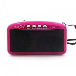 Портативний радіоприймач Red Sun SP-236 micro SD Рожевий з білим