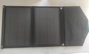 Складаний сонячний зарядний пристрій Solar panel 14 W 2xUSB вихід Сонячна панель (Чорний) в Київській області от компании shop-shap