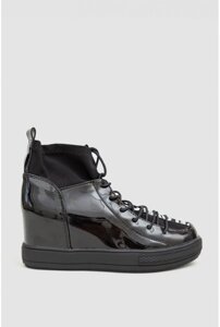 Туфлі-снікерси жіночі лакові, колір чорний, 131RA80-1.