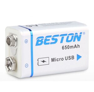 Акумулятор крона Beston 650mAh 9V Li-ion microUSB в Київській області от компании shop-shap