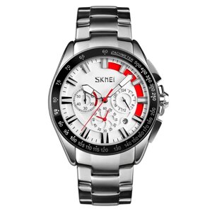 Класичний наручний годинник Skmei 9167 Білий циферблат