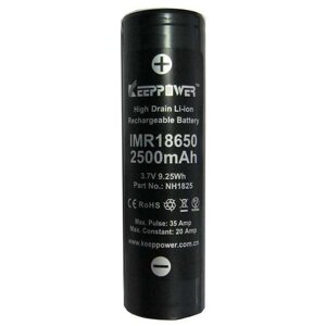 Акумулятор Keeppower Li-ion IMR18650 2500mAh (30A) високотоковий