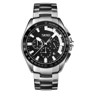 Класичний наручний годинник Skmei 9167 Чорний цифернблат