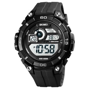 Чоловічий спортивний наручний годинник Skmei 1756 водонепроникний 10 АТМ (Чорний)