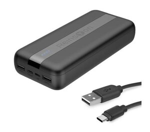 Зовнішній акумулятор Power Bank Reinston EPB027 20000mah Black