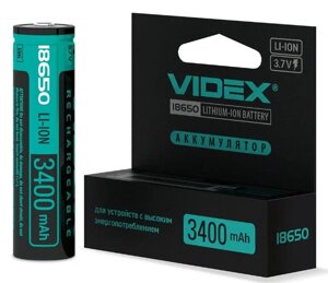 Акумулятор із захистом Videx Li-ion 18650 3400mAh 3,7V