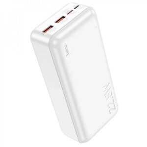 Універсальна зарядна батарея Hoco J101B 30000mAh Astute PD20W+QC3.0 22.5W 2USB Micro/Type-C Білий