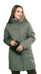 Куртка жіноча зимова оливкового кольору П972