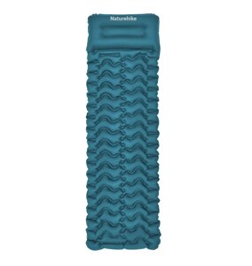 Матрац надувний одинарний Naturehike CNK2550WS019 (65 мм) з мішком для надування Синій