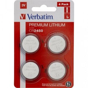 Батарейка Verbatim CR 2450 Lithium 3V * 4 (49535)