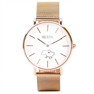 Годинник наручний класичний Besta Love UA Rosegold