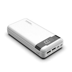 Портативний зовнішній акумулятор Pineng PN-861 20000 mAh Power Bank Білий