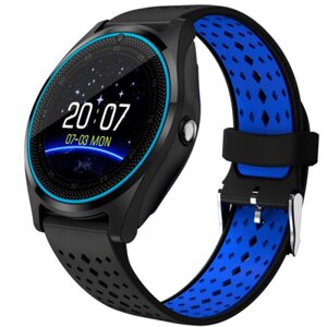 Розумний годинник Smart Smart Watch V9 чорний з синім двостороннім ремінцем) Оригінал