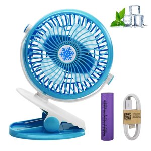 Портативний настільний міні вентилятор Moltis на прищіпці Mini Fan WX 6503 ABS-пластик Blue